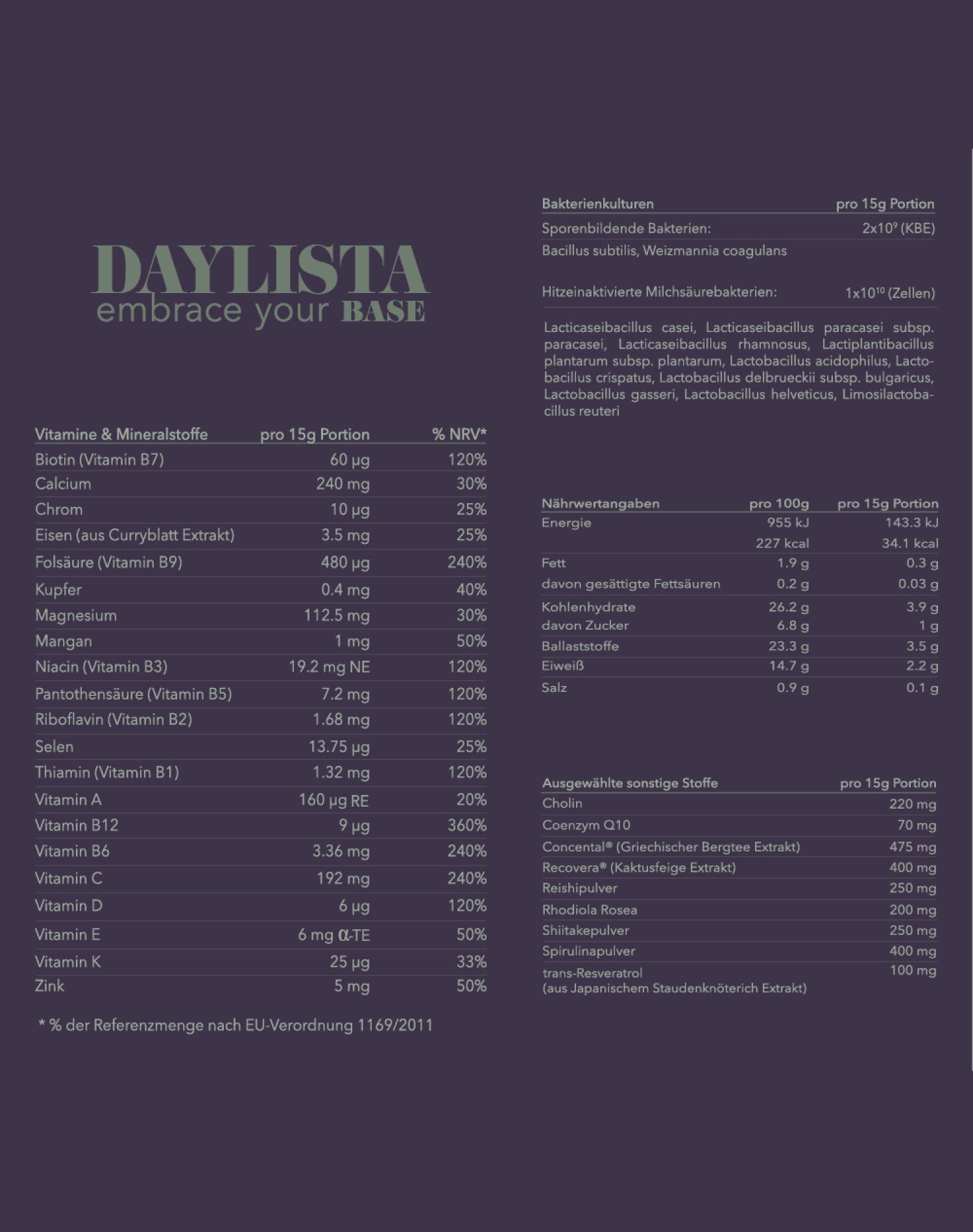 DAYLISTA embrace your BASE | 1 Dose pro Monat