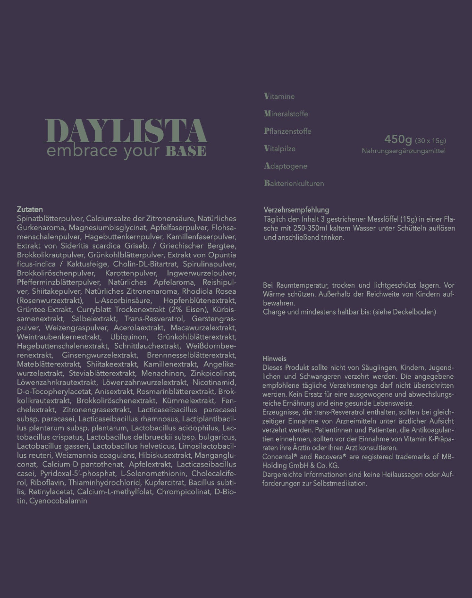 DAYLISTA embrace your BASE | 1 Dose pro Monat